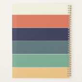 Kleur Blok Naam Retro Strepen Blauw Groen Roze Planner (Achterkant)