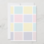 Kleur Blok Pastel Goud Baby shower Invitation Kaart (Achterkant)
