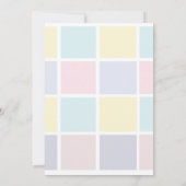 Kleur Blok Pastel Silver Baby shower Invitation (Achterkant)