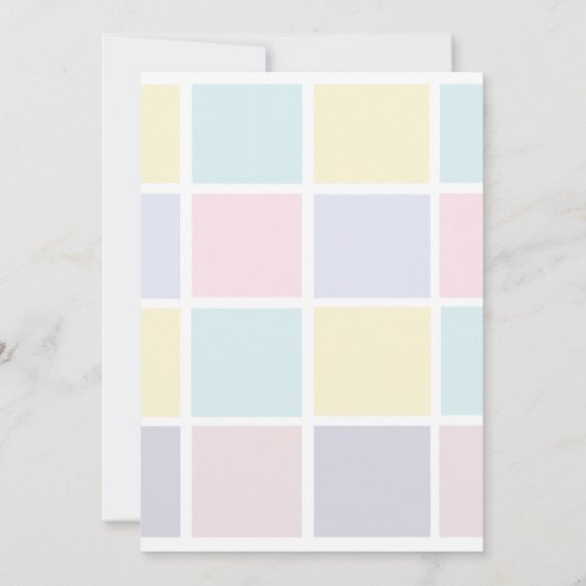 Kleur Blok Pastel Silver Baby shower Invitation (Achterkant)