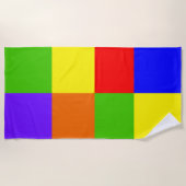 Kleur Blok Rainbow Pride Beach Handdoek (Voorkant)