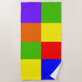 Kleur Blok Rainbow Pride Beach Handdoek (Voorkant)