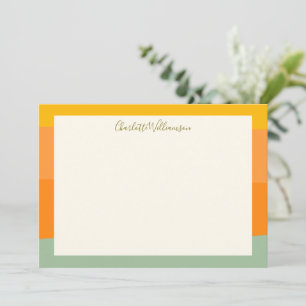 Kleur Blok Rand Script Naam Persoonlijke Platte Notitiekaartje