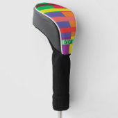 Kleur blok Streep Monogram Naam Regenboog Golfheadcover (Schuin)