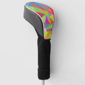 Kleur blok Streep Monogram Naam Regenboog Golfheadcover (Schuin)