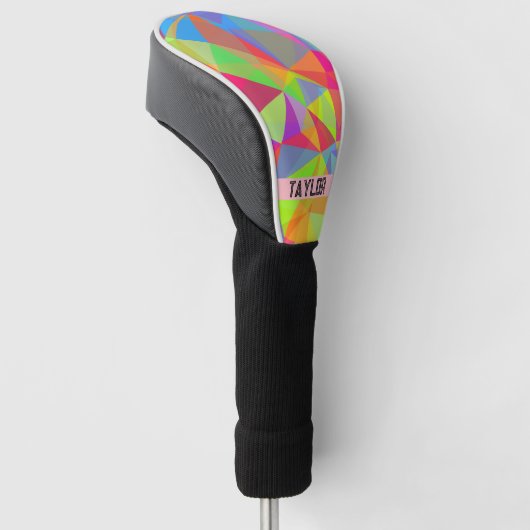 Kleur blok Streep Monogram Naam Regenboog Golfheadcover (Schuin)