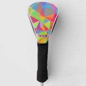 Kleur blok Streep Monogram Naam Regenboog Golfheadcover (Voorkant)