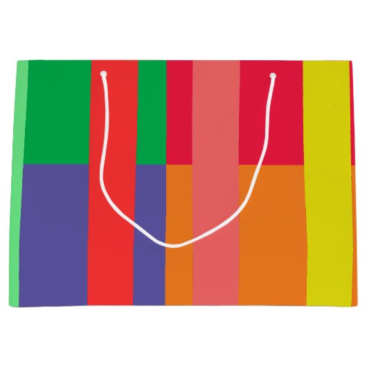 Kleur blok Streep Monogram Naam Regenboog Groot Cadeauzakje (Voorkant)