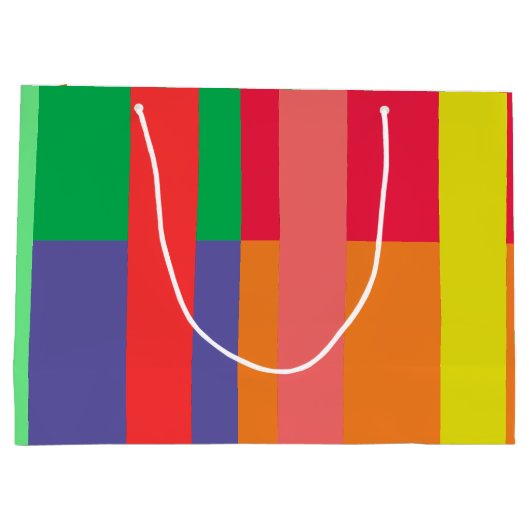 Kleur blok Streep Monogram Naam Regenboog Groot Cadeauzakje (Achterkant)