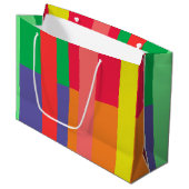 Kleur blok Streep Monogram Naam Regenboog Groot Cadeauzakje (Voorkant Gekanteld)