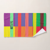 Kleur blok Streep Monogram Naam Regenboog Handdoek (Handdoek)