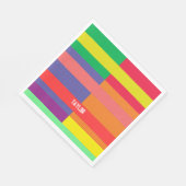 Kleur blok Streep Monogram Naam Regenboog Servet (Hoek)