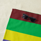 Kleur blok Streep Monogram Naam Regenboog Strandlaken (In situ)