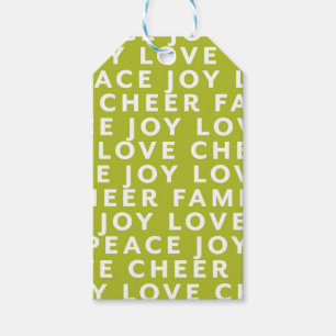 Kleur Blok Typografie Kerst Gift Label Wrap Cadeaulabel