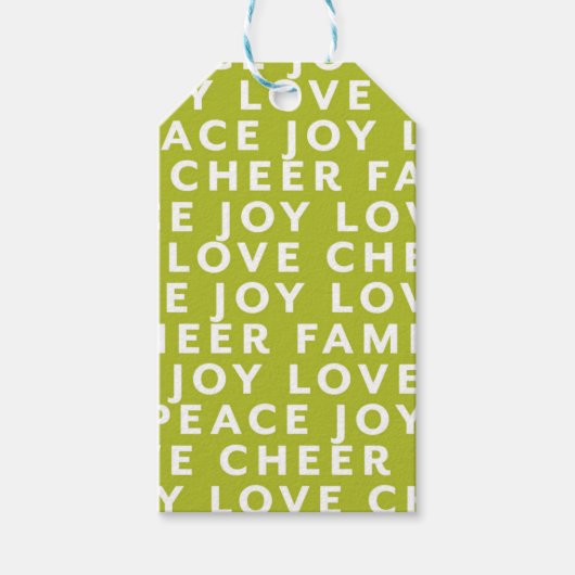 Kleur Blok Typografie Kerst Gift Label Wrap Cadeaulabel (Voorkant)