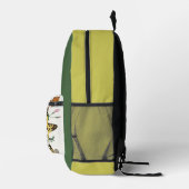 Kleur blok Vlinders Groen en Geel Bedrukte Rugzak (Rechts)