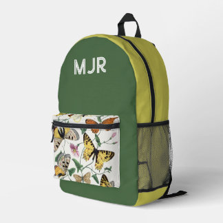 Kleur blok Vlinders Groen en Geel Bedrukte Rugzak