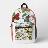 Kleur blok Vlinders Roze- Rood Bedrukte Rugzak (Voorkant)