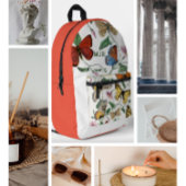 Kleur blok Vlinders Roze- Rood Bedrukte Rugzak