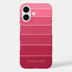Kleur blokkeert magenta roze monochromatische naam iPhone 16 hoesje