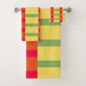 Kleur Blokken 3 rood geel groen Bad Handdoek (Insitu)