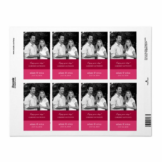 Kleur Blokken Bruiloft Wijn Etiketten (Roze) (Full Sheet)