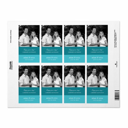 Kleur Blokken Bruiloft Wijn Etiketten (Turquoise) (Full Sheet)