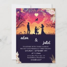 kleur boho rustiek modern elegant Twilight Bruilof Kaart