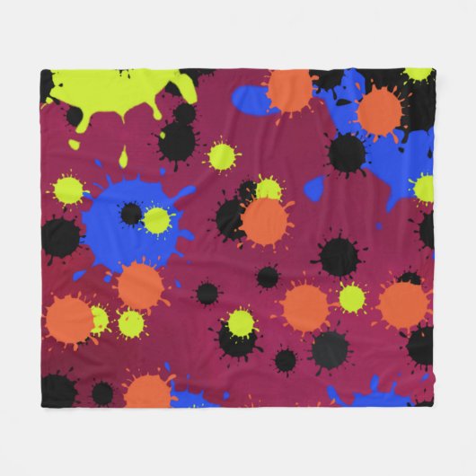 Kleur Bom Patroon Fleece Deken (Voorkant (Horizontaal))