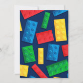 Kleur Bouwstenen Verjaardagsfeestuitnodiging Kaart (Achterkant)