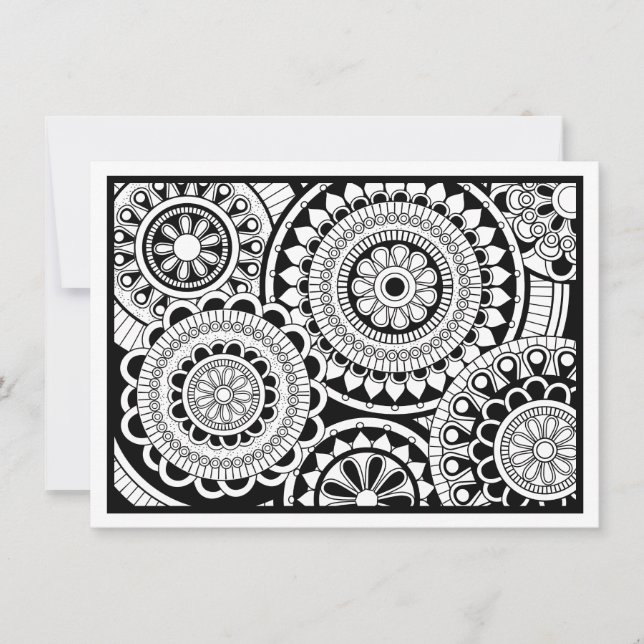 Kleur Briefkaart Modern Mandala Design (Voorkant)