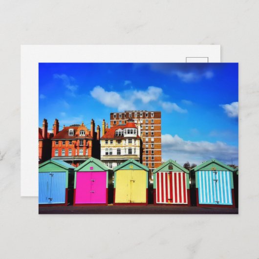 Kleur - Brighton Beach Huts Briefkaart (Voorkant / Achterkant)