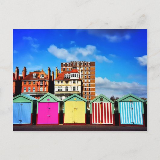 Kleur - Brighton Beach Huts Briefkaart (Voorkant)