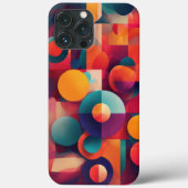 Kleur Bruin Blauw Geel Rond Case-Mate iPhone Case (Achterkant)