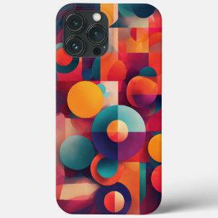Kleur Bruin Blauw Geel Rond Case-Mate iPhone Case