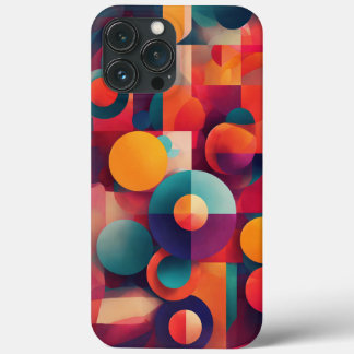 Kleur Bruin Blauw Geel Rond Case-Mate iPhone Case