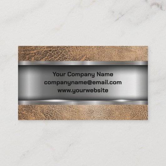 Kleur | bruin leder visitekaartje (Achterkant)