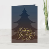 Kleur & Bruin Seizoen Groeten Kerstboom Feestdagen Kaart (Voorkant)