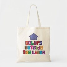 Kleur buiten de Canvas tas Lines Artsy