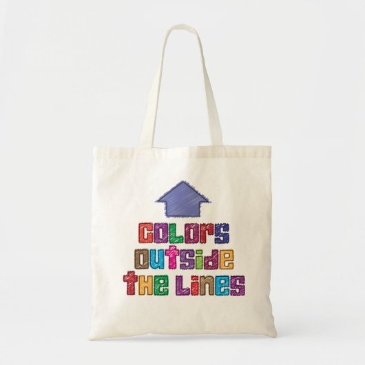 Kleur buiten de Canvas tas Lines Artsy (Voorkant)