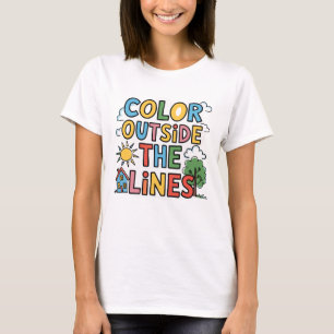 Kleur Buiten de lijnen Autisme Shirt - Autisme