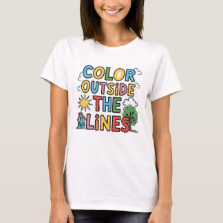 Kleur Buiten de lijnen Autisme Shirt - Autisme