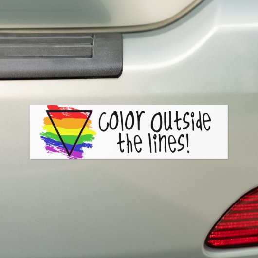 Kleur buiten de lijnen bumpersticker (Op auto)