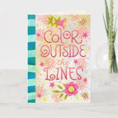 Kleur buiten de lijnen – Speelse handlettering Kaart (Voorkant)