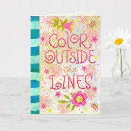 Kleur buiten de lijnen – Speelse handlettering Kaart