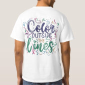 Kleur buiten de lijnen t-shirt (Achterkant)