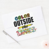 Kleur buiten de lijnen vierkante sticker (Envelop)