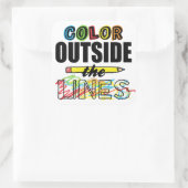 Kleur buiten de lijnen vierkante sticker (Tas)