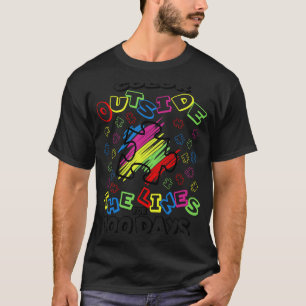 Kleur buiten de lijnen voor 100 dagen school Au T-shirt