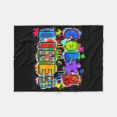 Kleur buiten de lijntjes Wereld Autisme Bewustzijn Fleece Deken (Voorkant (Horizontaal))